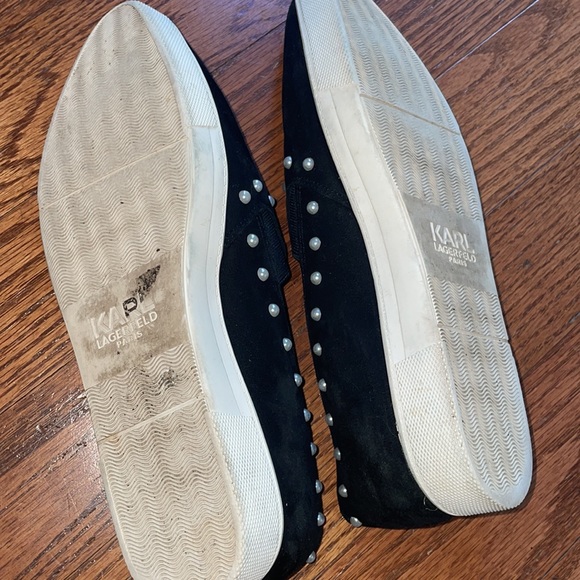 Karl Lagerfeld Slip-On Black Suede 8.5 - Picture 4 of 4